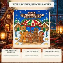 Cozy Gingerbread Man Christmas Coloring Book, 24 Pages Of Festive Coloring Patterns, Cute Gingerbread Family Gathering In Snow, Featuring Gingerbread House, Christmas Pine Tree, Snowflake Street Lamp And Other Winter Elements, Suitable For Children's Leisure Hand-Drawing, Christmas Theme Fun Holiday Coloring Book - Cozy Gingerbread Man Christmas Coloring Book - View 5