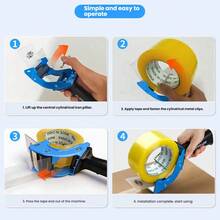Heavy Duty Handheld Tape Dispenser, Practical Carton Sealing Tape Cutter, Non-Slip Handle Tape Holder, Suitable For Carton Packaging, Parcel Shipping, Warehouse Operations, E-Commerce Order Packing, Includes 1 Roll Of Tape - Multi-color - View 5