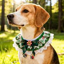 Dog Bib Collar Cross-Border Christmas Pet Drool Bib Scarf Cat Triangle Bandana Decoration - Green - View 4
