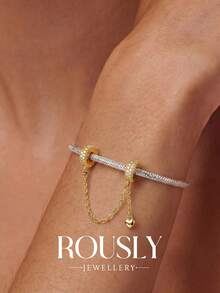 1pc Elegant Safety Chain Pendant, Suitable For Women's Bracelets, Bangles, DIY Jewelry Making, Date Gift, Exquisite Women Jewelry - Love Flashing  Chain - View 2