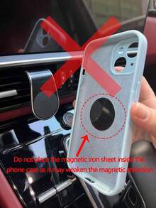 1/2pcs Car Round Magnetic Phone Holder, Strong Magnetic Adsorption For Car, Multi-Angle Adjustable, Dashboard Adhesive Installation, Convenient For Driving Navigation And Phone Calls, No Obstruction Of Vision For Driving, Magnetic Design For Quick Phone Attachment And Removal, Practical Car Interior Navigation Accessory - Multicolor - View 3