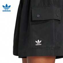 Adidas Clover New ESS C SHORTS 女款針織經典運動簡約短褲 - 黑色 - 查看 4