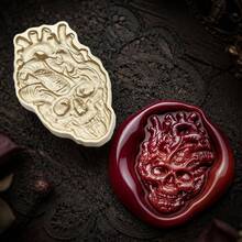 Vintage Embossed Wax Seal Stamp, Dark Style Wax Seal Stamp Head For Letter Sealing, Suitable For Wedding Invitations, Gift Packaging DIY, Holiday Gift Boxes, Greeting Card Decoration - Wraith Skull - View 4