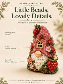 3D Beaded Gnome DIY Handmade Kit, Includes Colorful Beads And Step-By-Step Guide, Craft Beading Project Set For Adults And Teens, Creative Hobby Gift, Holiday Birthday Present And Home Decor - Multicolor - View 8