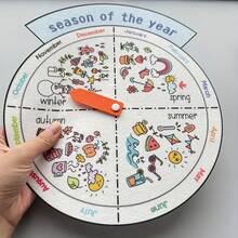 1 buah Roda Cuaca, Mainan Edukasi Pembelajaran Awal Prasekolah, Roda Musim dan Bulan, Roda Felt, Alat Pengajaran, Sumber Daya Sekolah, Perlengkapan Kantor, Sumber Daya Guru - A - View 9