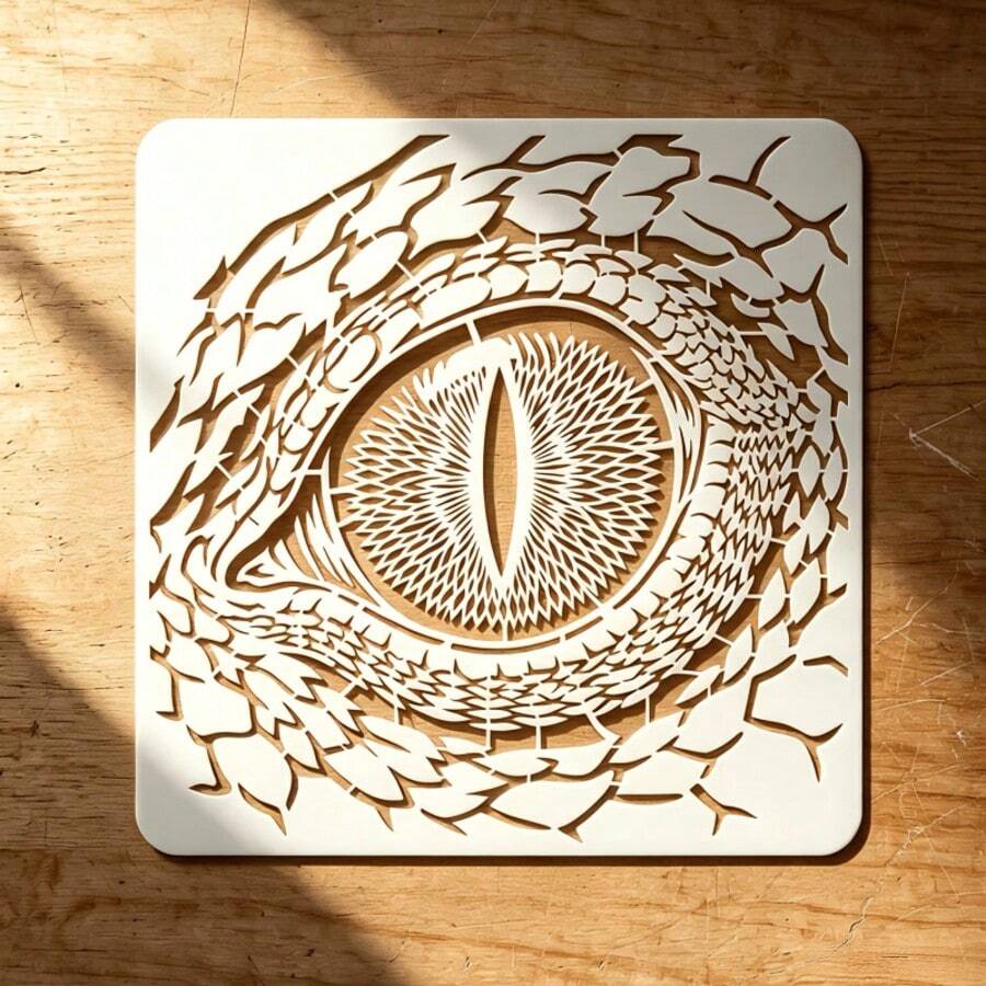1pc Reptile Eye Painting Stencil, Suitable For Wood, Canvas, Paper, Fabric, Photo Frame, Wall. Reusable, Washable DIY Painting Tool.