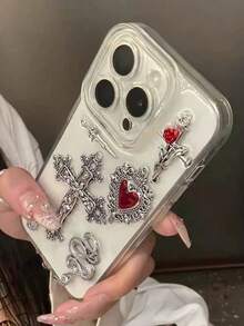 Niche High-End Gothic Style Resin Cross 16 Pro Phone Case, Apple 17 New Model 15 Creative 14 Pro Women's 17 Super Popular 15 Pro Max Shockproof Protective Cover, Transparent Smartphone Protective Case - Cross - View 7