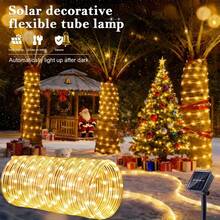 Solar‑Operated Bendable Rope LED Lights, Warm Mellow Glow, Waterproof Tube Construction, Great For Outlining Garden Planters, Patio Steps, Backyard Fence And Terrace Decor - Tube Light - View 17