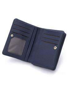 Best-Selling Women's Short High-Quality PU Lychee Texture Wallet, Multi-Function Handheld Student Double Zipper Coin Purse, Simple Fashion Versatile Party Travel Car Daily ID Card Bank Card Storage Bag, Christmas New Year Birthday Gift Wallet Small Square Bag - Multicolor - View 6