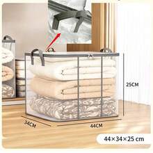 1pc Foldable Storage Box With Handle, Large Capacity Breathable Zippered Storage Bin, Suitable For Bedding, Sheets, Clothes, Blankets And Toys - Multicolor - View 16