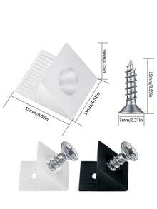10/20/30Pcs Drawer Wedges With Screws, Drawer Bottom Support Brackets, Fixing Mending Wedges, Plastic Angle Code Bracket Fasteners, Drawer Reinforcement Repair Kit For Furniture Sagging Drawer - Backplate - View 2