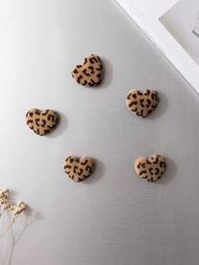10/5/1/Set Leopard Print Love Refrigerator Magnet Set, Suitable For Refrigerators, Whiteboards, Offices, Kitchens, Home Decoration, Fun Gifts For Friends, Party Supplies, Strong Adhesion, Durable And Waterproof, Table Decoration - Leopard Print Heart Fridge Magnet - View 4