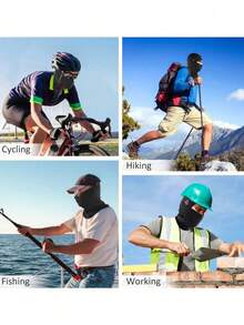 1pc/2pcs/3pcs Unisex Solid Color Balaclava Hood Set, Single Hole Full Face Mask For Cycling, Suitable For Daily Wear And Outdoor Activities - Multicolor - View 9