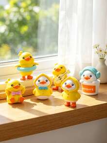Summer Cute Duck Figurine, Adorable Duck Car Interior Decor, Desktop Ornament, Christmas Desktop Decoration - Multiple Styles - View 1