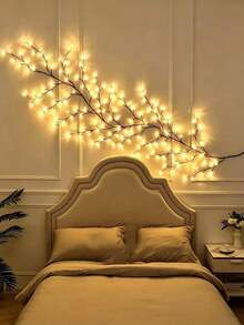 1pc 5.9ft/1.8m Artificial Willow Branch Light, Soft Bendable Design, USB Powered, 8 Lighting Modes, Suitable For Indoor Living Room, Bedroom Decoration, Ambient Lighting, Party, Birthday, Christmas Decor - Natural Rattan - View 8