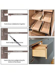 10/20/30Pcs Drawer Wedges With Screws, Drawer Bottom Support Brackets, Fixing Mending Wedges, Plastic Angle Code Bracket Fasteners, Drawer Reinforcement Repair Kit For Furniture Sagging Drawer - Backplate - View 3