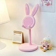 1PC Adjustable Rabbit Shape Phone Tablet Stand, Anti‑Slip Height Adjustable Desktop Holder, Cute Bunny Lazy Bracket For Watching Video Live Streaming, For Phone & Tablet - pink 1pc - View 7