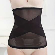 Breathable Mesh Waist Shaping Belt, Daily Abdominal Support Waistband, Cross-Tie Design - Multicolor - View 5