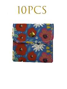 10/5/1pc New Printed Faux Leather Jewelry Bag With Snap Button - Luxury Gift Bag For Earrings, Necklaces, Bracelets And Rings Storage - Multicolor - View 16