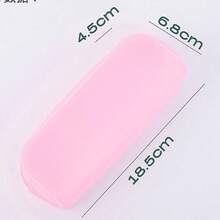 Creative Student Solid Color Rectangular Silicone Texture Glitter Pencil Case Large Capacity Office & School Stationery Storage Organizer Simple Elegant Pen Bag - Multicolor - View 4