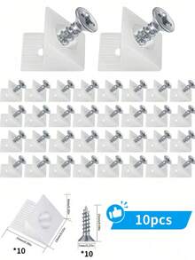 10/20/30Pcs Drawer Wedges With Screws, Drawer Bottom Support Brackets, Fixing Mending Wedges, Plastic Angle Code Bracket Fasteners, Drawer Reinforcement Repair Kit For Furniture Sagging Drawer - Backplate - View 8
