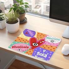 Square Mouse Pad Small Mousepad Mystic Heart Eye Spanish Desk Accessories, Stitched Edge Non‑Slip Rubber Base 9.4x7.8 Inches Desktop Protector Computer Desk Mat Laptop Keyboard Pad For Home Office School Gaming, Gift For Family Friends Colleagues - View 4