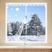 Winter Bedroom Windproof Cold-Proof Transparent Thermal Insulation Curtain, Sealing Window Curtain, No-Drill Installation, Cold And Warm Air Barrier, Thickened Windproof Insulation, High-Definition Transparent Film - Transparent White Zippered Thermal Curtains - View 2