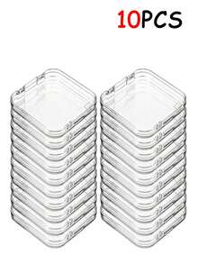 30/20/10pcs Armor Storage Box Flip Lid Jewelry Box Transparent Nail Art Box Handmade Display Rack Desktop Display Box Packaging Empty Box - Multicolor - View 7