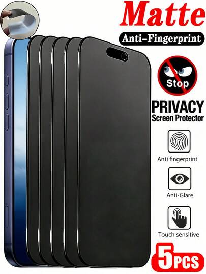 5Pcs Matte Flexible Ceramic Film Full Coverage Anti Glare And Anti Fingerprint Phone Screen Protector Compatible With IPhone 18/17 Pro Max/Compatible With Samsung Galaxy S25 S24 FE A57 A56 A55/Compatible With Xiaomi 17T 15T/ Note 14 4G 5G 17C 15C 14C Explosion Proof Scratch Resistant No Bubble Automatic Adsorption Protective Film Soft Film Non Glass Does Not Support Fingerprint Recognition