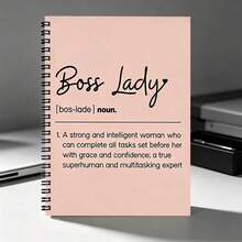 1pc Boss-Themed Spiral Notebook, Fun Gift For New Female Boss, Birthday Gift For Female Manager, Office And Home Use, 5A Size Office Stationery, Back To School Essential - Lined Book - View 6