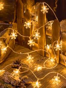 1pc 8-Function USB Powered Remote Control Snowflake LED String Lights, Hanging Decorative Lights For Events, Parties, Hallways, Stair Railings - snowflake - View 7