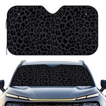 1pc Black Leopard Print Car Front Windshield Sun Shade, Decorative Vehicle Sun Visor, UV Reflector, Sun Protection Cover To Keep Car Cool - Sunshade - View 4
