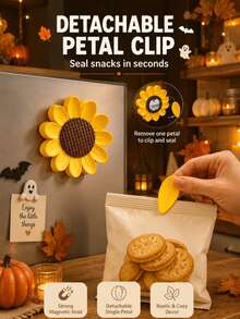 Sunflower Magnetic Bag Clips, Strong Magnetic Decorative Kitchen Clips, Snack Food Bag Sealing Clips, Refrigerator Magnet Clips, Suitable For Notes, Photos, Shopping Bags, Kitchen Storage, Home Organization And Daily Use - Multicolor - View 5