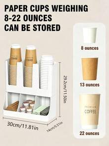 Coffee Cup Holder Milk Tea Shop Disposable Paper Cup Dispenser Cup Rack Multi-Function Bar Counter Integrated Molded Storage Box - Multicolor - View 2