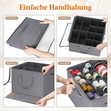 Space-Saving Shoe Storage Box With Handle, Large Capacity, For 12 To 16 Pairs Of Shoes, 1 Piece, Dimensions 43 X 43 X 32 Cm - Grey - View 6