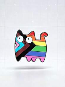 Cute Multicolor Cat Enamel Pin, Cartoon Kitty Lapel Brooch Badge For Backpacks Jackets Clothing Accessories Gift - Multicolor - View 5