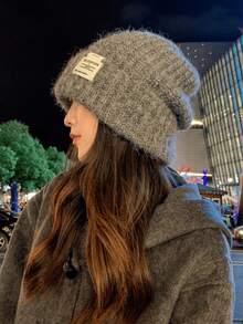 1pc Women's Fashion Knitted Hat, Windproof Thickened Design, Warm Hooded Cap, Suitable For Winter Wear - Multi-color - View 7