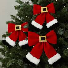 The Grinch Cross-Border New Christmas Tree Red & White Bow Ornament, Christmas Gift Scene Decoration Prop - Multicolor - View 5