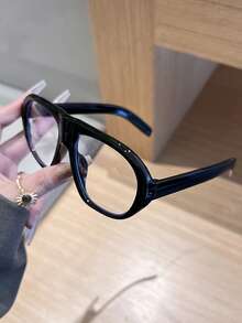 1PC Men's Casual Large Frame Black Fashion Non-Prescription Glasses Suitable For Daily Wear, Decoration And Street Photography - Multicolor - View 2