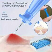 100pcs Ultra-Thin Closed Comedone Extraction Needles, Disposable Blackhead And Closed Comedone Removal Needles, Pimple Squeezing Needles, Closed Comedone Cleaning Set - Baby Blue - View 3