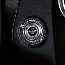 1pc Shiny Car Crystal Rhinestone Ring Emblem Sticker, Car Interior Decoration, Women's Shiny Car Accessories, One-Touch Start Button, Key Ignition Starter And Knob Ring - A - View 10