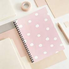 Sổ tay lò xo A5 họa tiết chấm bi pastel (100 trang) - sổ lò xo phong cách vẽ tay bất đối xứng, phù hợp cho học sinh và văn phòng với thẩm mỹ mềm mại ngọt ngào (phong cách Coquette) - Sách có dòng kẻ - Xem 2