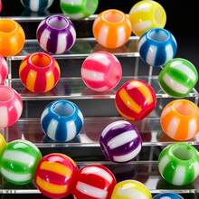 20pcs 12mm Acrylic Candy Color Dual Tone Watermelon Round Beads, Handmade DIY Beading Material, Suitable For Phone Chain, Keychain & Jewelry Making, Bracelet Earring Craft Accessories - Watermelon Beads - View 12