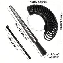 KLONKEE Set Pengukur Ukuran Cincin 4 Buah - Ukuran Cincin 0-13 - Pengukur Ukuran Cincin US/UK - Pita Pengukur Ukuran Cincin 1-17 - Cocok untuk Pembuatan Perhiasan DIY - Kit pengukur cincin empat bagian - View 6