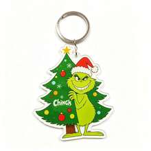 The Grinch Gantungan Kunci Akrilik Monster Hijau Natal, Liontin Dekorasi Liburan Kreatif, Gantungan Kunci Kartun - MultiWarna - View 11