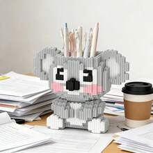 Koala Pen Holder Building Block Assembly Kit, Cool DIY Handmade Construction Stacking Toy, Home Decor Ornament, Valentine's Day, Birthday, Easter, Holiday Gift - Multicolor - View 8