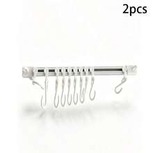 Drill-Free Sliding Hook Hanging Bar, Damage-Free Wall And Cabinet Installation Rack With Detachable And Sliding Hooks, Customizable Hanging Layout, Suitable For Kitchen Utensils, Bathroom Towels, Dorm Accessories, 1pc - View 13