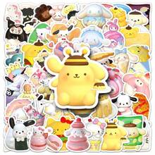 50 pcs Stiker Kartun Makanan Sanrio 3D - Desain Warna Lembut Lucu Cocok untuk Papan Skateboard, Casing Ponsel, Bagasi | Bahan Perekat Tinggi Dibuat untuk Adegan Mandi dan Harian yang Menggemaskan | Warna Campuran, Karakter Tidak Berulang - MultiWarna - View 1