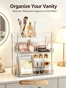 Cosmetic Storage Box Desktop Skincare Lipstick Organizer Eyeshadow Perfume Transparent Drawer Vanity Organizer Rack - Transparent Storage Rack - View 10