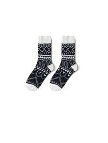 1/2/4 Pairs Men's Autumn/Winter Mid-Calf Socks, Thermal Lined Thick Warm Socks, Winter Wool Loop Sleep Long Socks, Couple Socks - Multicolor - View 13